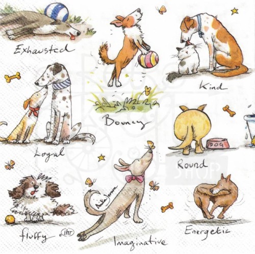 Serwetka 33x33 - My dog is… Psy