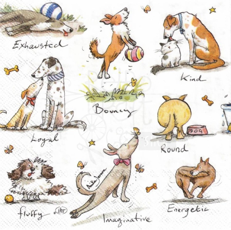 Serwetka 33x33 - My dog is… Psy