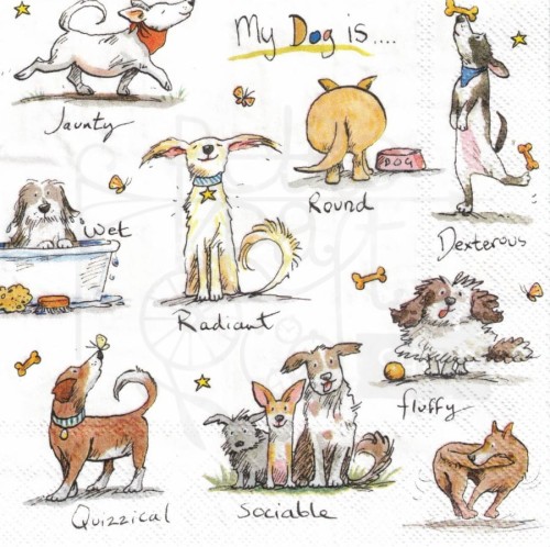 Serwetka 33x33 - My dog is… Psy