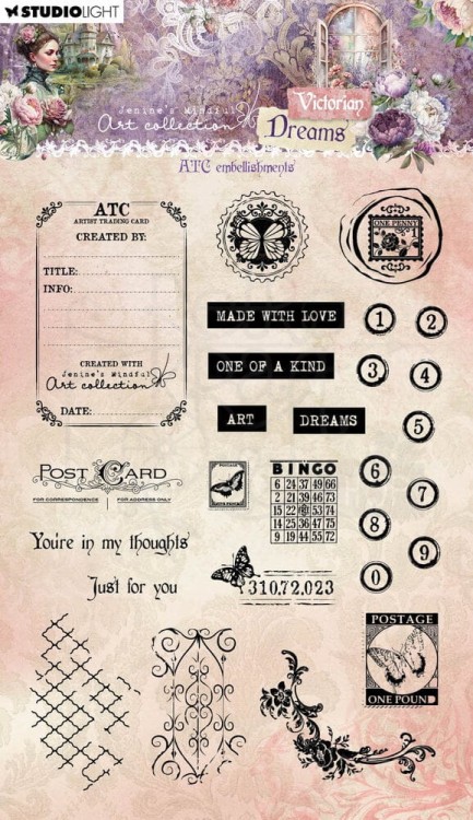 Zestaw stempli ATC embellishments Victorian Dreams JMA-VD-STAMP611 StudioLight