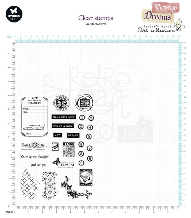 Zestaw stempli ATC embellishments Victorian Dreams JMA-VD-STAMP611 StudioLight