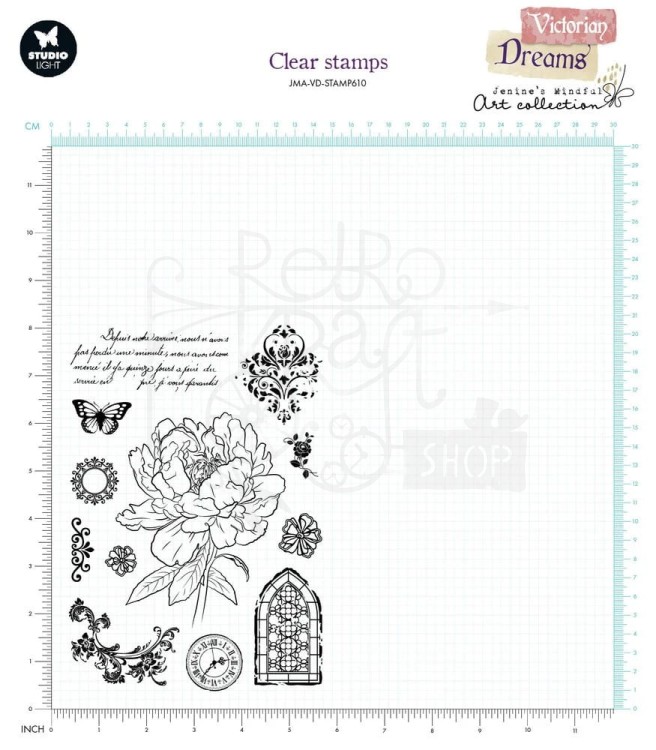 Zestaw stempli Timeless peony Victorian Dreams Peonie JMA-VD-STAMP610 StudioLight
