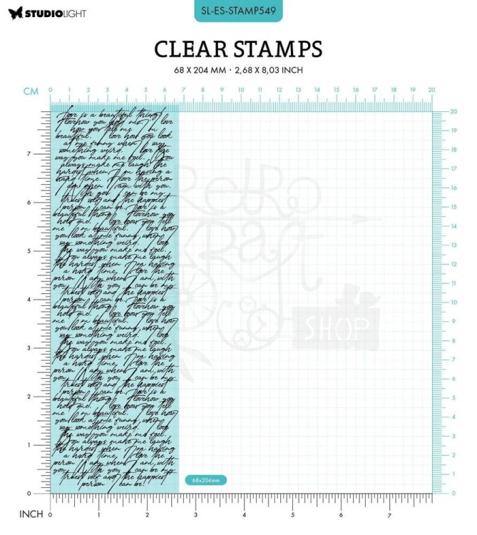 Stempel silikonowy Script Background Tło pismo SL-ES-STAMP549 StudioLight