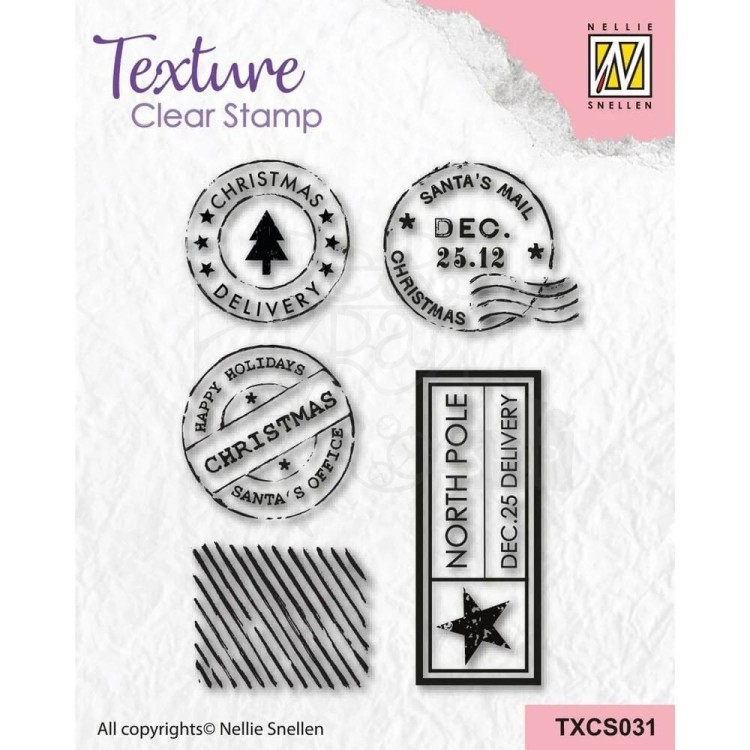 Stempel silikonowy Boże Narodzenie pieczątki pocztowe TXCS031 Nellie's Choice