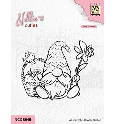 Stempel silikonowy Skrzat z Wielkanocnym koszyczkiem NCCS045 Nellie's Choice