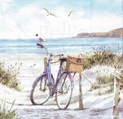 Serwetka 33x33 - Rower na plaży
