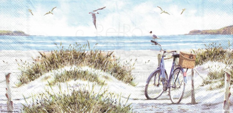 Serwetka 33x33 - Rower na plaży