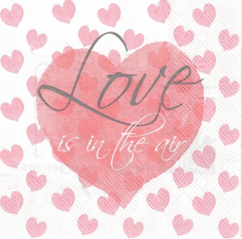 Serwetka 33x33 - Love is in the air serce