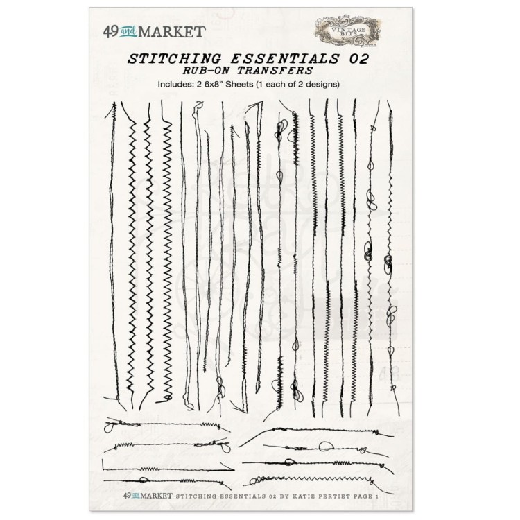 Rub-On Transfer 15x20 Stitching Essentials 02 2 arkusze E26030 49 and Market