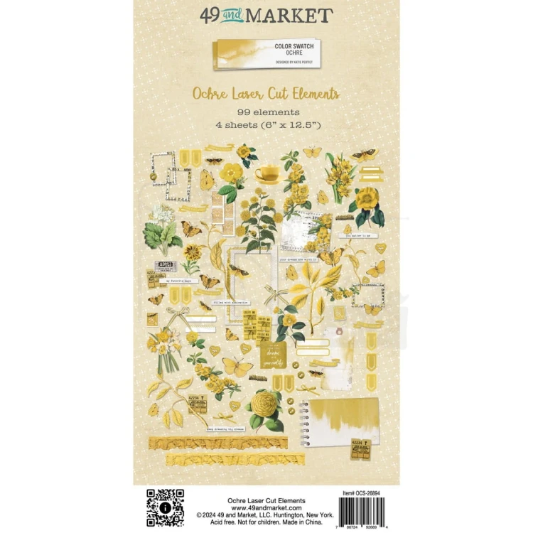 Ozdoby papierowe die-cuts Color Swatch Ochre Elements 99szt OCS26894 49 and Market