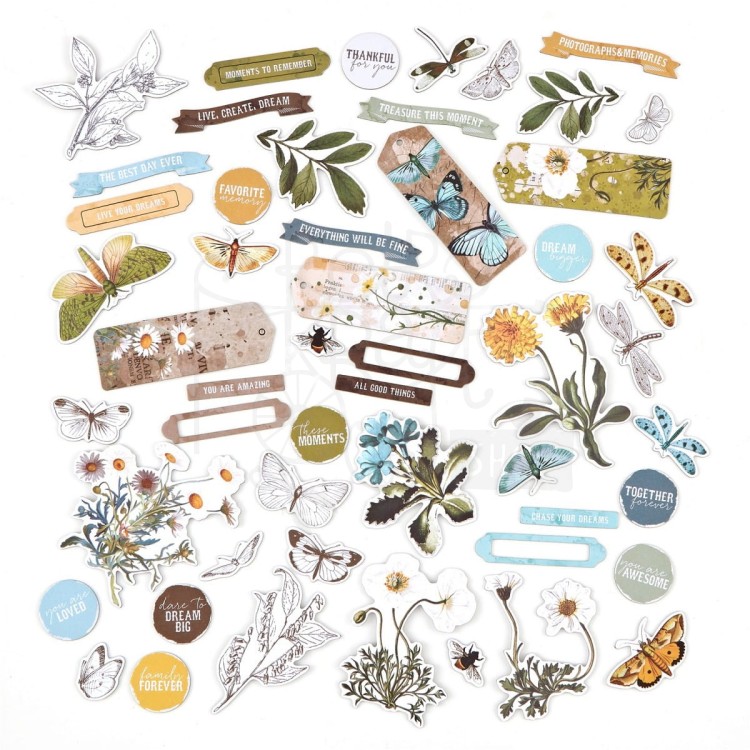 Ozdoby papierowe die-cuts Krafty Garden Chipboard Set 54szt KG26689 49 and Market