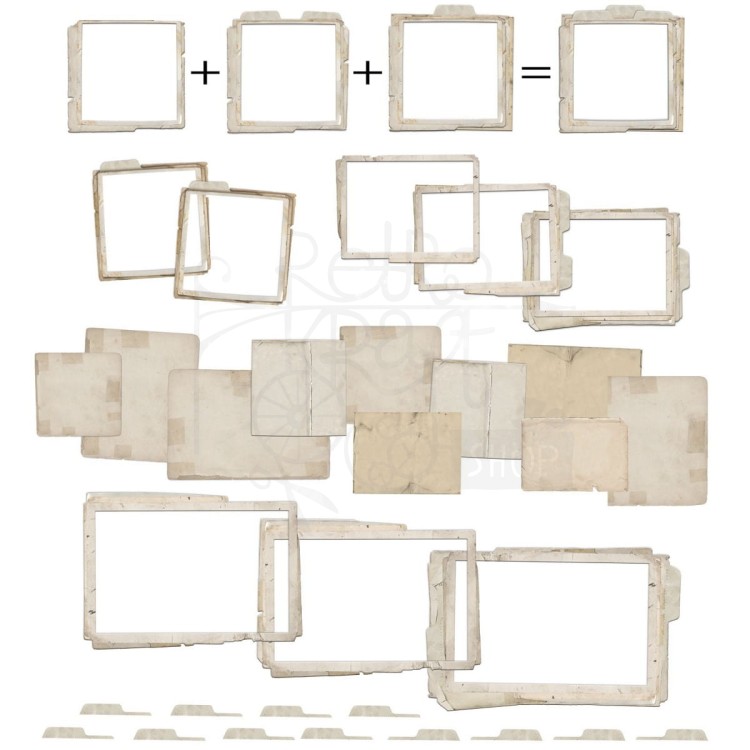 Ozdoby tekturowe ramki tagi Krafty Garden Stacked Frames 64szt KG26672 49 and Market