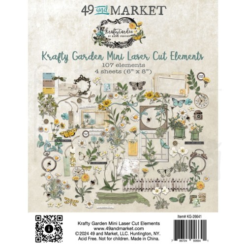 Ozdoby papierowe die-cuts Krafty Garden Elements Mini 107szt KG26641 49 and Market