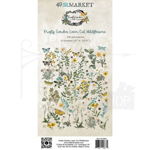 Ozdoby papierowe die-cuts Krafty Garden Wildflower 72szt KG26634 49 and Market