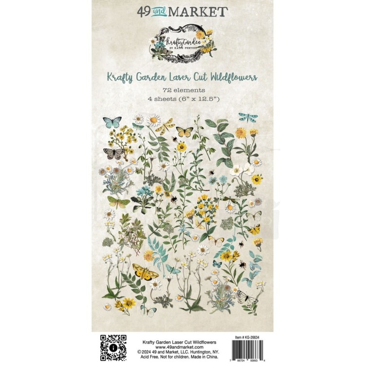 Ozdoby papierowe die-cuts Krafty Garden Wildflower 72szt KG26634 49 and Market