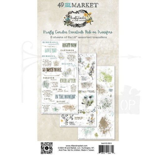 Rub-On Transfer 15x30 Krafty Garden Essentials KG26610 49 and Market