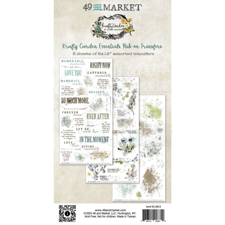 Rub-On Transfer 15x30 Krafty Garden Essentials KG26610 49 and Market