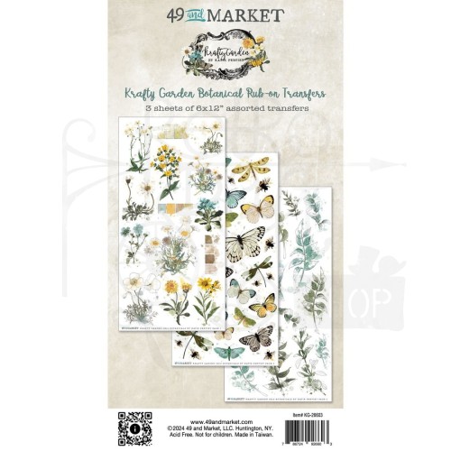 Rub-On Transfer 15x30 Krafty Garden Botanicals KG26603 49 and Market