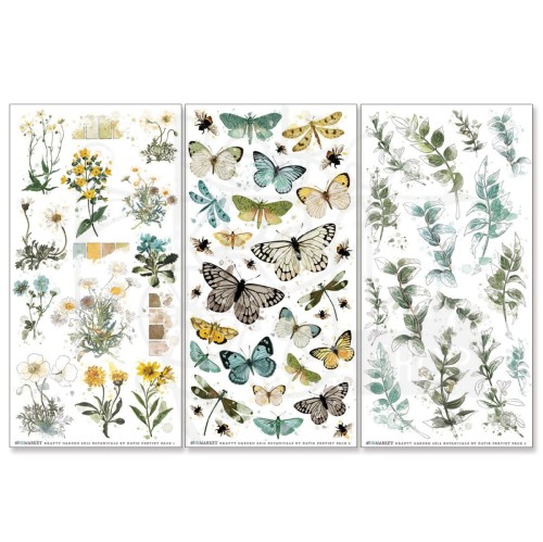 Rub-On Transfer 15x30 Krafty Garden Botanicals KG26603 49 and Market