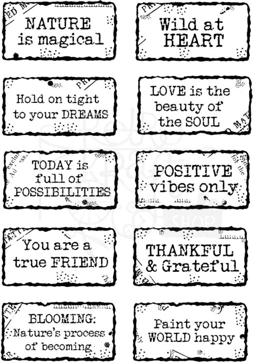 Stempel silikonowy Distressed Labels FRS1026 Woodware Craft Collection