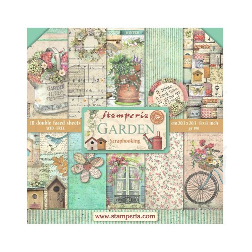 Zestaw papierów do scrapbookingu 20x20 Garden SBBS104 Stamperia