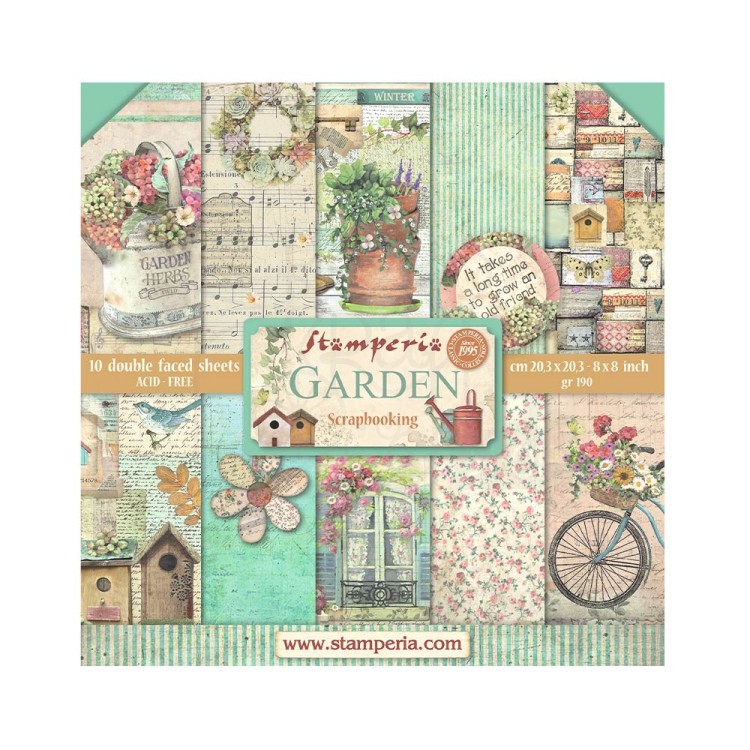 Zestaw papierów do scrapbookingu 20x20 Garden SBBS104 Stamperia