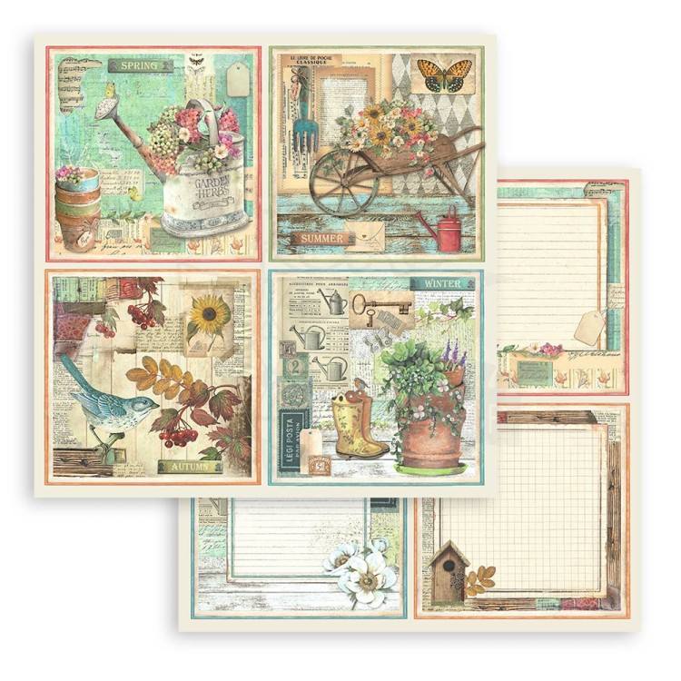 Zestaw papierów do scrapbookingu 20x20 Garden SBBS104 Stamperia