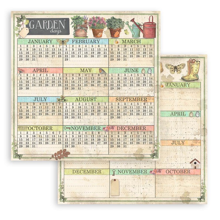 Zestaw papierów do scrapbookingu 20x20 Garden SBBS104 Stamperia