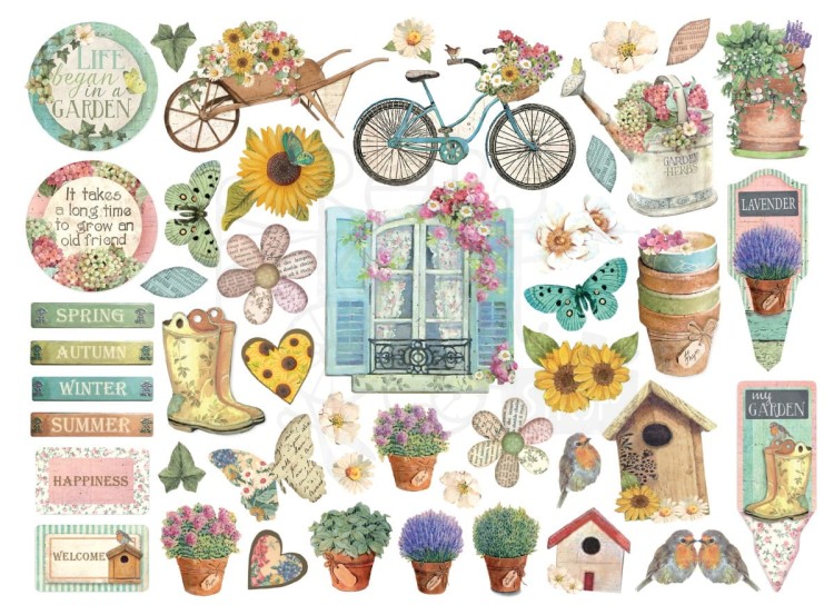Ozdoby kształty tekturowe Die Cuts Garden DFLDC97 Stamperia