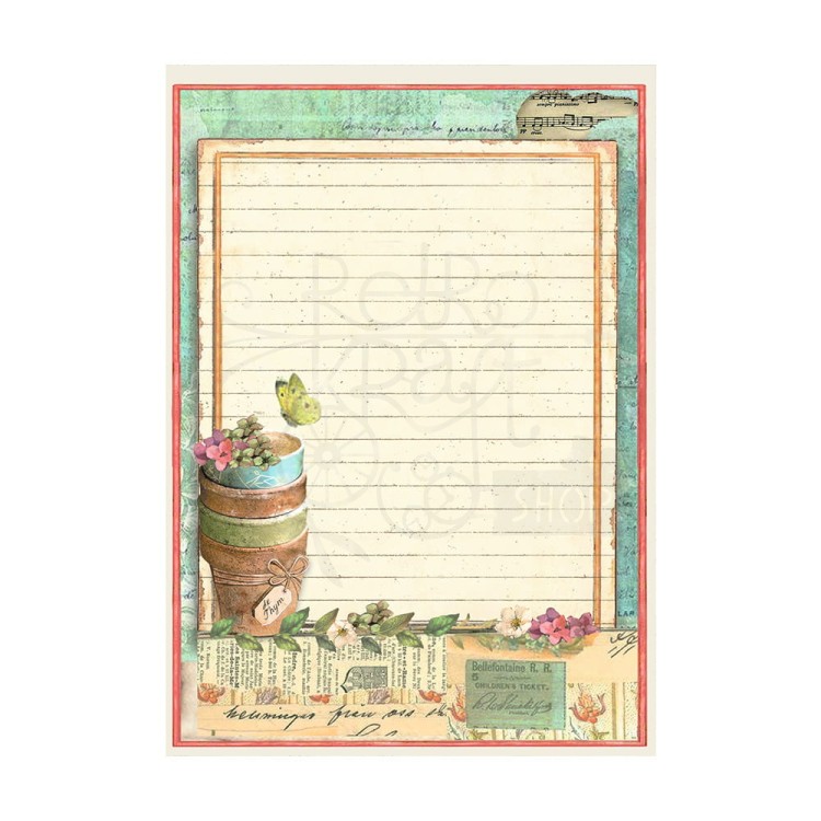 Papier ryżowy A6 Garden Backgrounds tła - zestaw 8szt DFSAK6021 Stamperia