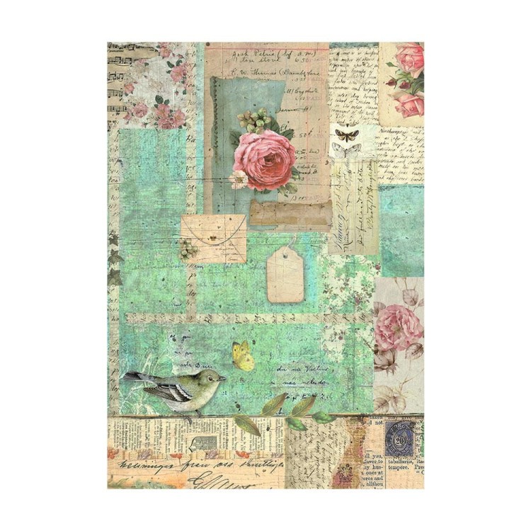 Papier ryżowy A6 Garden Backgrounds tła - zestaw 8szt DFSAK6021 Stamperia