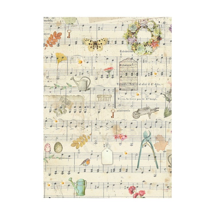 Papier ryżowy A6 Garden Backgrounds tła - zestaw 8szt DFSAK6021 Stamperia