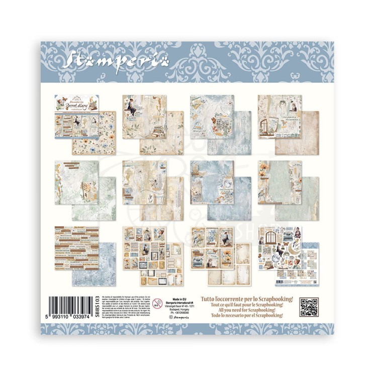 Zestaw papierów do scrapbookingu 20x20 Create Happiness Secret Diary SBBS103 Stamperia