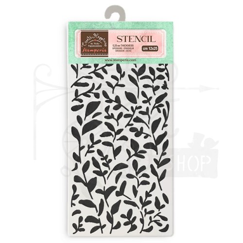Szablon maska 12x25 Create Happiness Secret Diary tło liście KSTDL92 Stamperia