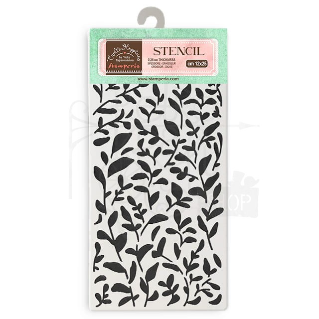 Szablon maska 12x25 Create Happiness Secret Diary tło liście KSTDL92 Stamperia