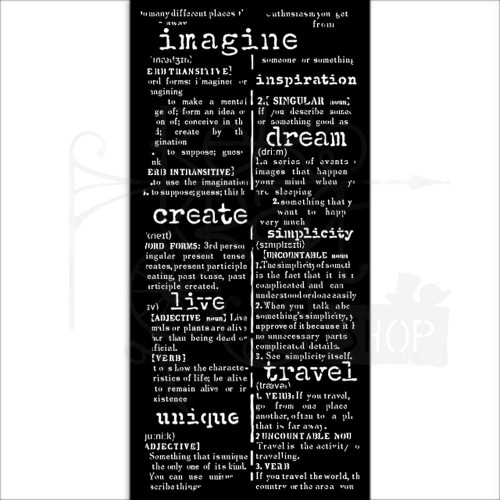 Szablon maska 12x25 Create Happiness Secret Diary słownik KSTDL91 Stamperia