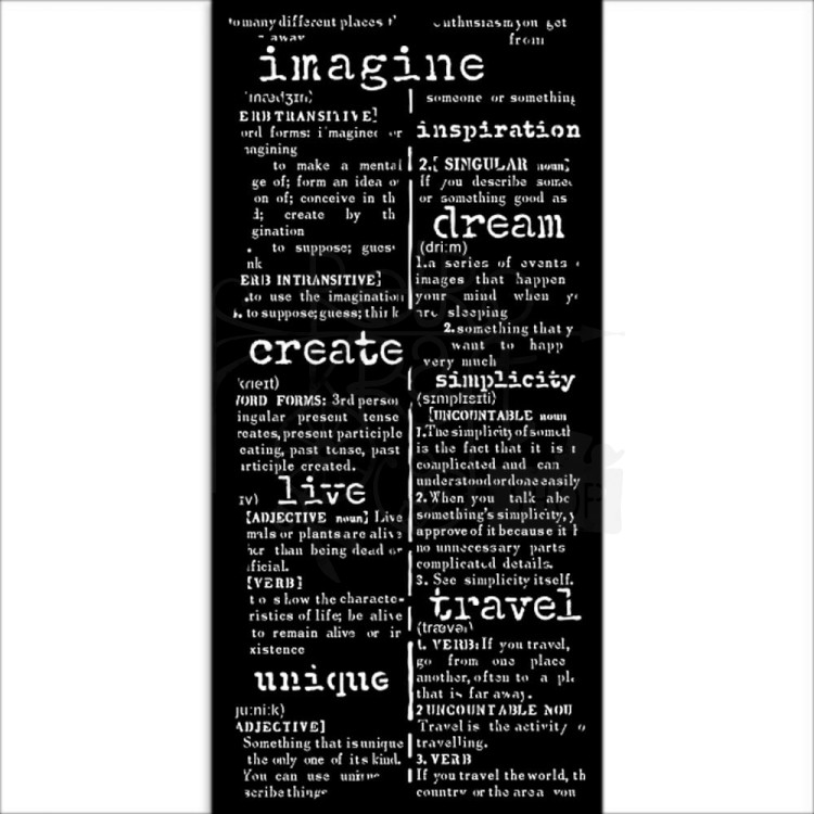 Szablon maska 12x25 Create Happiness Secret Diary słownik KSTDL91 Stamperia