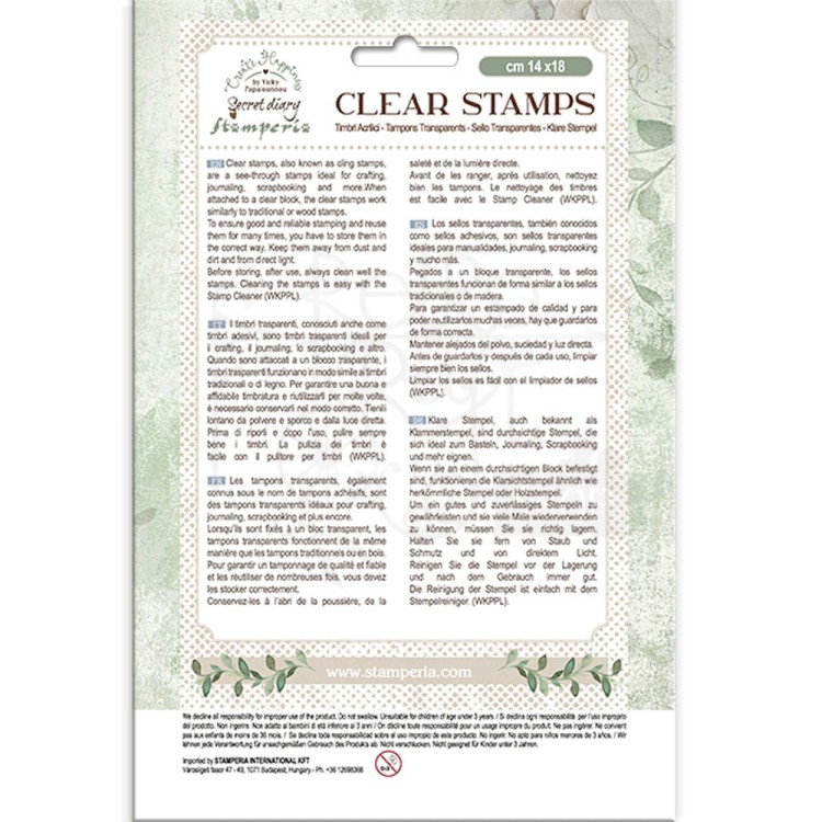 Stempel akrylowy 14x18cm Create Happiness Secret Diary etykiety WTK192 Stamperia