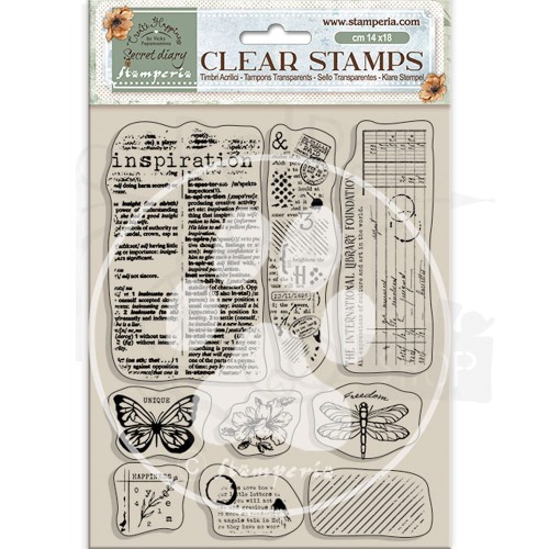 Stempel akrylowy 14x18cm Create Happiness Secret Diary Inspiration WTK191 Stamperia