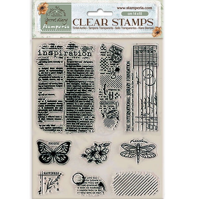 Stempel akrylowy 14x18cm Create Happiness Secret Diary Inspiration WTK191 Stamperia