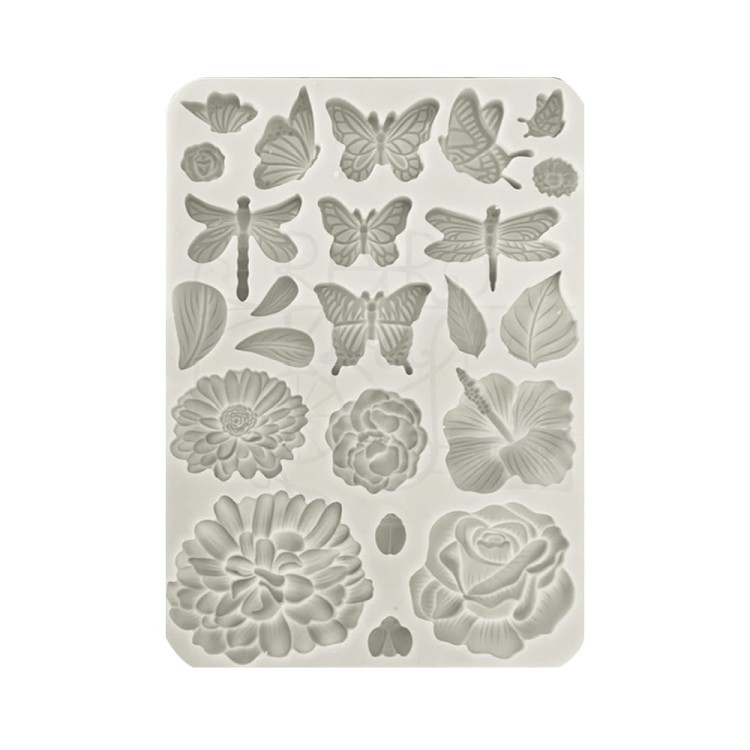 Foremka silikonowa A5 Create Happiness Secret Diary motyle i kwiaty KACMA509 Stamperia