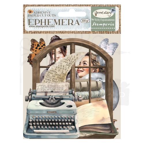 Ozdoby papierowe samoprzylepne Ephemera Create Happiness Secret Diary DFLCT44 Stamperia