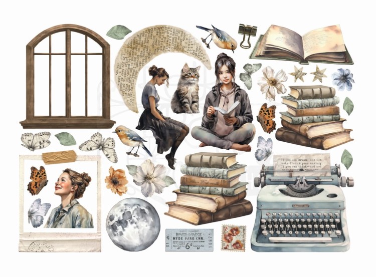Ozdoby papierowe samoprzylepne Ephemera Create Happiness Secret Diary DFLCT44 Stamperia
