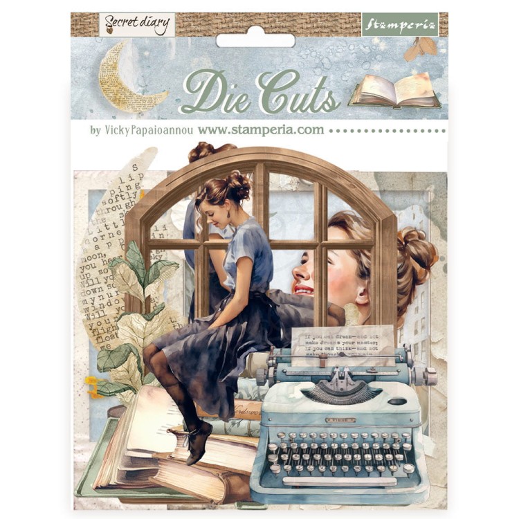 Ozdoby kształty tekturowe Die Cuts Create Happiness Secret Diary DFLDC96 Stamperia