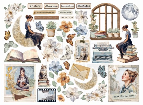 Ozdoby kształty tekturowe Die Cuts Create Happiness Secret Diary DFLDC96 Stamperia