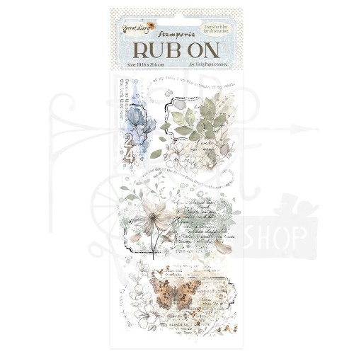 Rub-on transfer 10x21.6cm Create Happiness Secret Diary etykiety DFLRB85 Stamperia