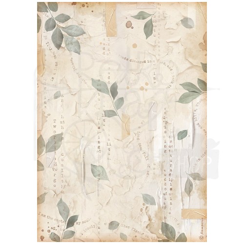 Papier ryżowy A4 Create Happiness Secret Diary Liście DFSA4866 Stamperia