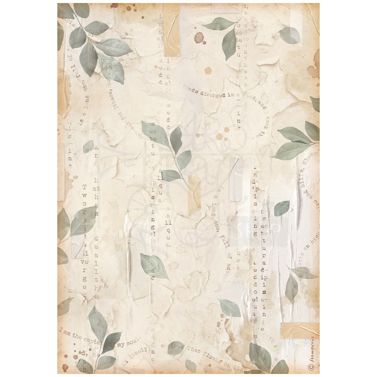 Papier ryżowy A4 Create Happiness Secret Diary Liście DFSA4866 Stamperia