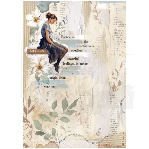 Papier ryżowy A4 Create Happiness Secret Diary Lady DFSA4864 Stamperia