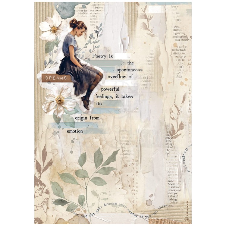 Papier ryżowy A4 Create Happiness Secret Diary Lady DFSA4864 Stamperia